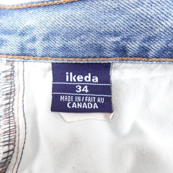 Vintage 90s Ikeda Relaxed Fit Tapered Leg Jeans Men's 32x32 Made in Canada - Picture 3 of 10